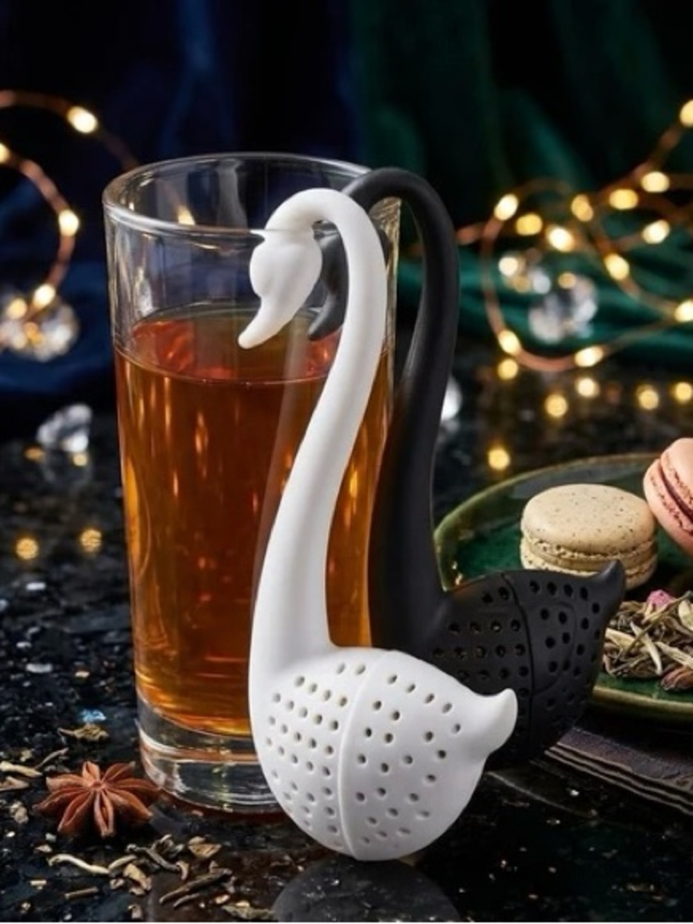 Brand New Invotis White Swan Shaped Silicone Tea Filter Infuser